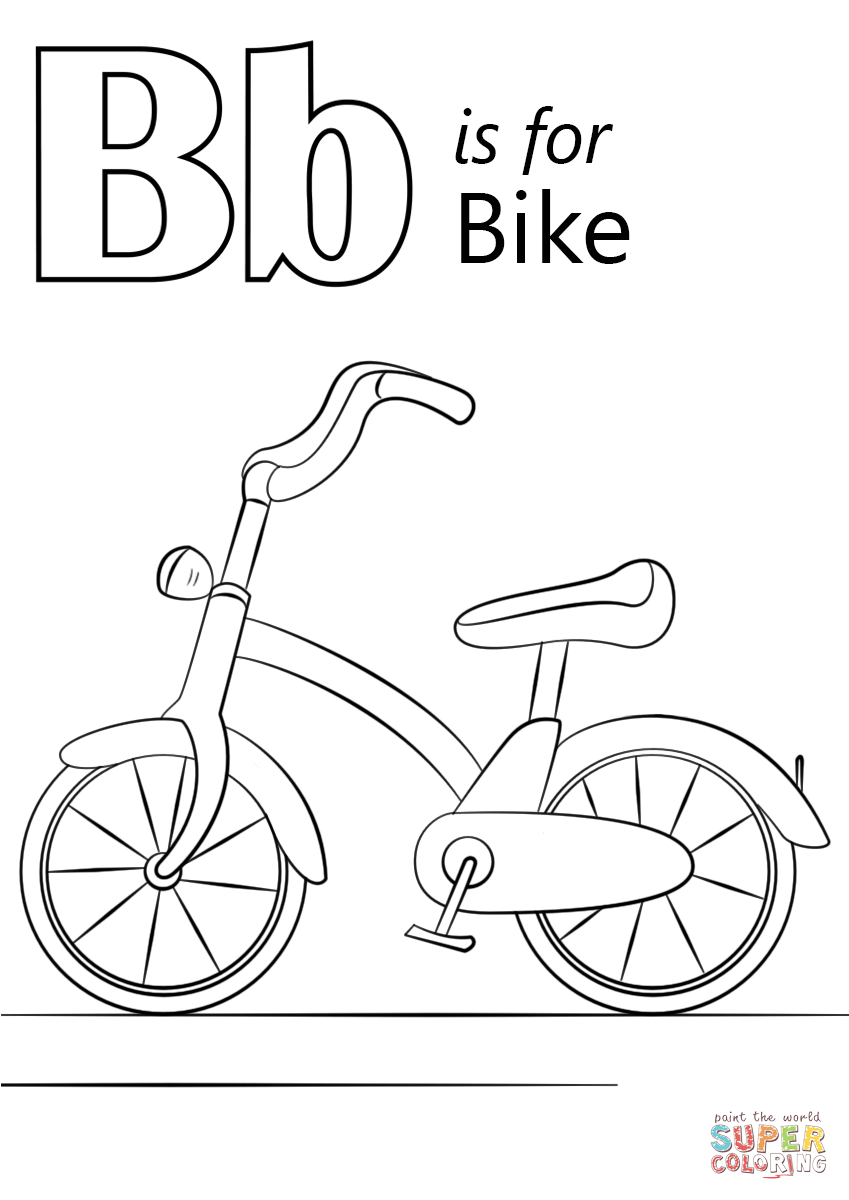 849x1200 Letter B Is For Bike Coloring Page Free Printable Pages Within