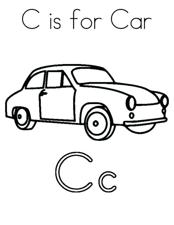 600x776 Letter C Coloring Sheets C Is For Car Coloring Page Letter C