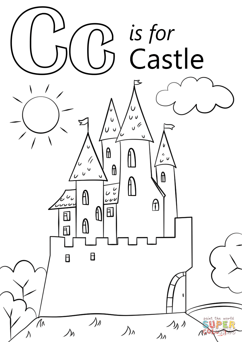 849x1200 Letter C Is For Castle Coloring Page Free Printable Coloring Pages