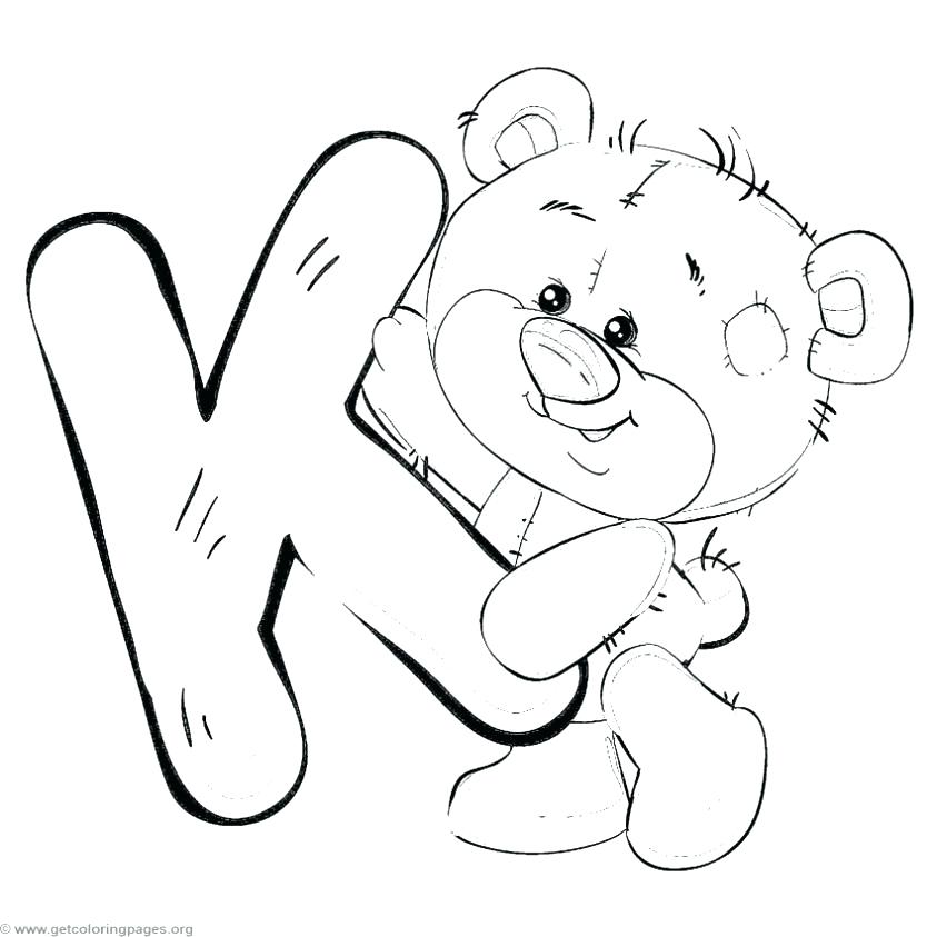 843x843 K Coloring Pages Letter K Coloring Page Teddy Bear Alphabet Letter
