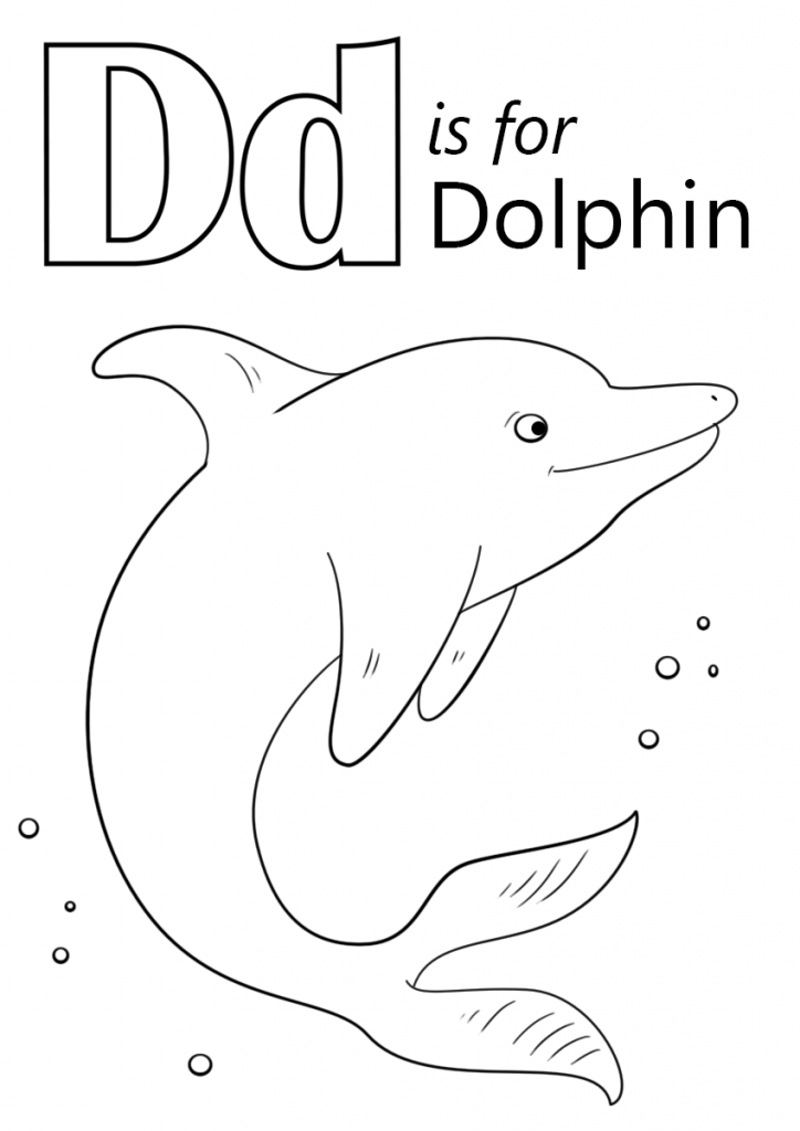 724x1024 Letter D Is For Dolphin Coloring Page Download