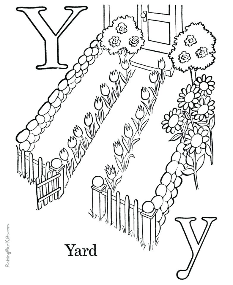 784x960 Letter Y Coloring Page Letter Y Coloring Pages Yard Letter E