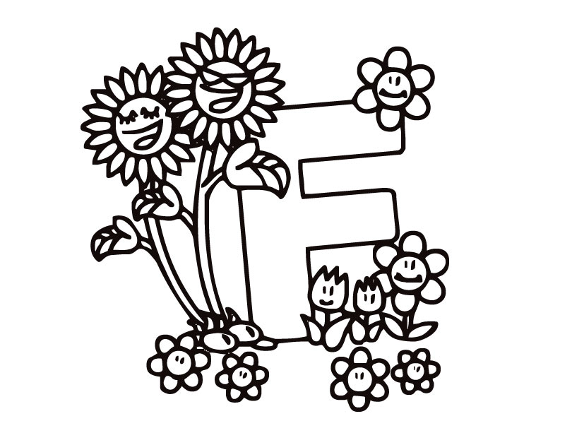 810x630 Letter F (Kiddy) Coloring Page