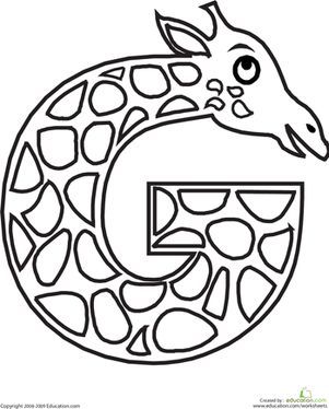 Letter G Coloring Page Giraffe, Activities And Learning 301x374 Letter G Coloring Page Giraffe, Activities And Learning