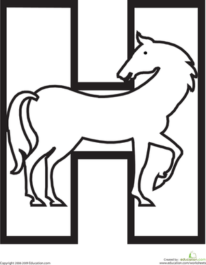 Letter H Coloring Page 301x386 Letter H Coloring Page