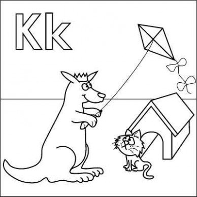 Letter K Coloring Page (Kangaroo, King, Kite, Kitten . @ Just 388x388 Letter K Coloring Page (Kangaroo, King, Kite, Kitten . @ Just