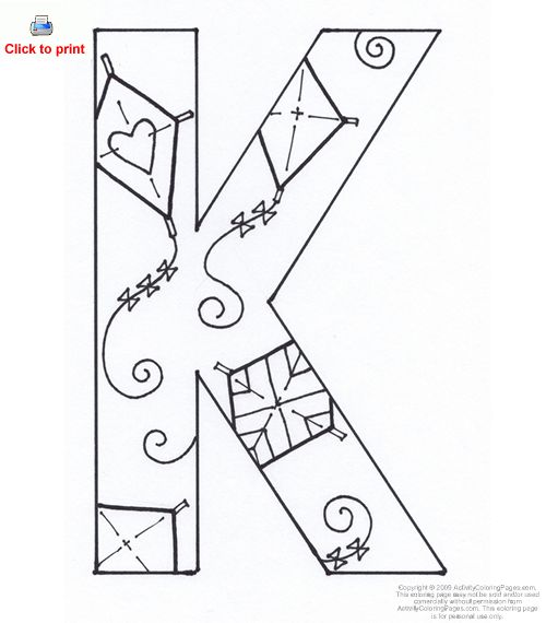 Letter K Coloring Pages 500x570 Letter K Coloring Pages