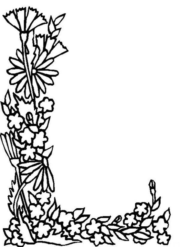 Alphabet Flowers Letter L Coloring Pages The Coloring Book 600x825 Alphabet Flowers Letter L Coloring Pages The Coloring Book
