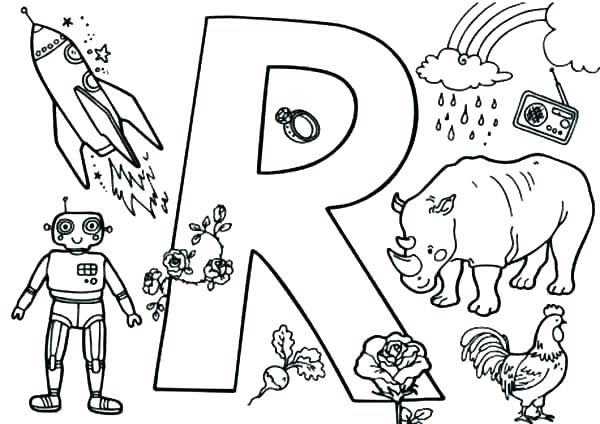 Letter A Coloring Pages For Preschoolers Letter R Coloring Page 600x424 Letter A Coloring Pages For Preschoolers Letter R Coloring Page