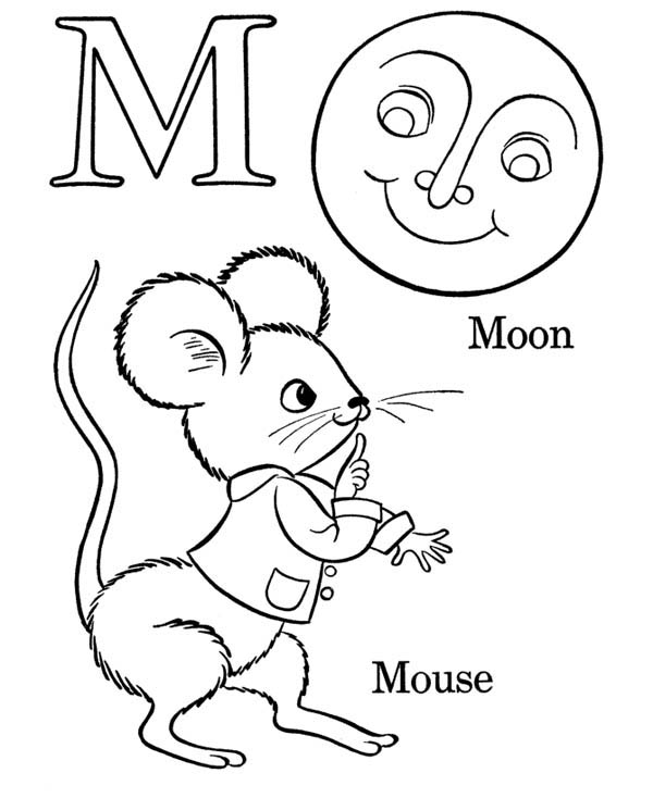 Letter M, Words Starts With Letter M Coloring Page Words Starts 600x734 Letter M, Words Starts With Letter M Coloring Page Words Starts