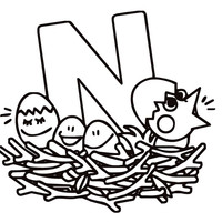 Letter N (Kiddy) Coloring Page 200x200 Letter N (Kiddy) Coloring Page