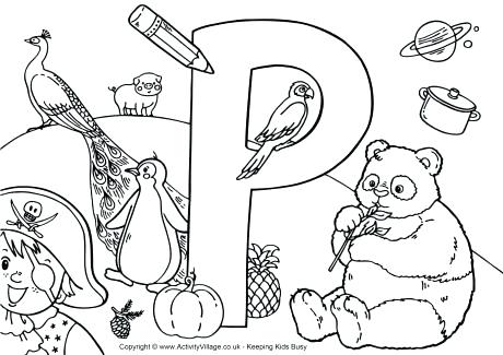 460x325 Letter P Colouring Pages I Spy Alphabet Colouring Page P Letter P
