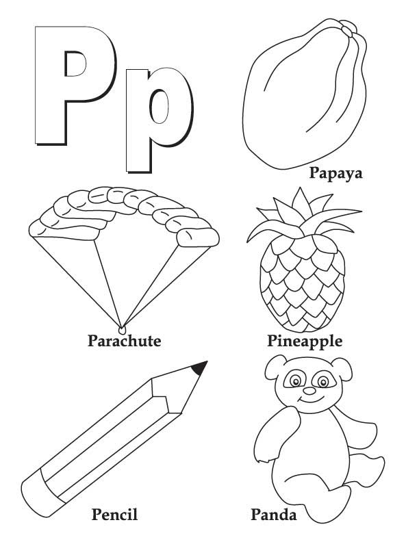 612x792 Words Starting With Letter P Coloring Page