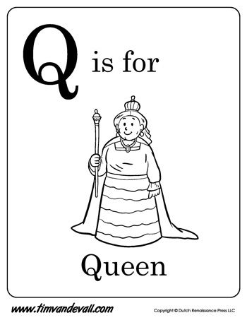 350x453 Q Is For Queen Letter Q Coloring Page Alphabet Book