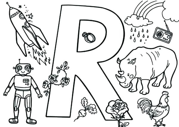 600x424 Letter R Coloring Pages Preschool Letter R Coloring Page Epic R