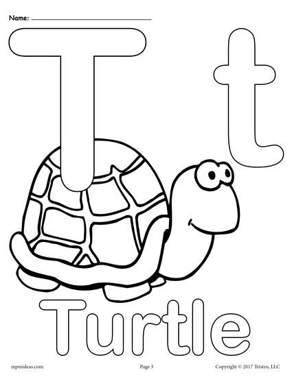 Letter T Alphabet Coloring Pages 425x550 Letter T Alphabet Coloring Pages