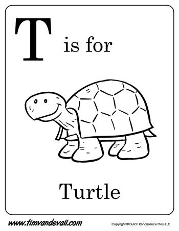 T Is For Turtle Letter T Coloring Page Alphabet Book 350x453 T Is For Turtle Letter T Coloring Page Alphabet Book