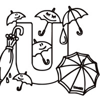 200x200 Letter U (Kiddy) Coloring Page