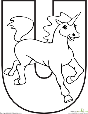 301x391 Letter U Coloring Page Worksheets, Animal And School