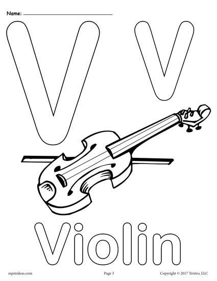 Letter V Alphabet Coloring Pages 425x550 Letter V Alphabet Coloring Pages