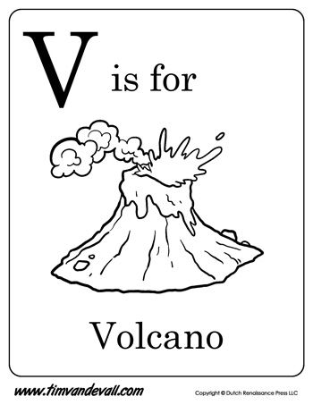 V Is For Volcano Letter V Coloring Page Alphabet Book 350x453 V Is For Volcano Letter V Coloring Page Alphabet Book