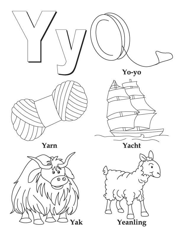 612x792 My A To Z Coloring Book Letter Y Coloring Page Alphabet