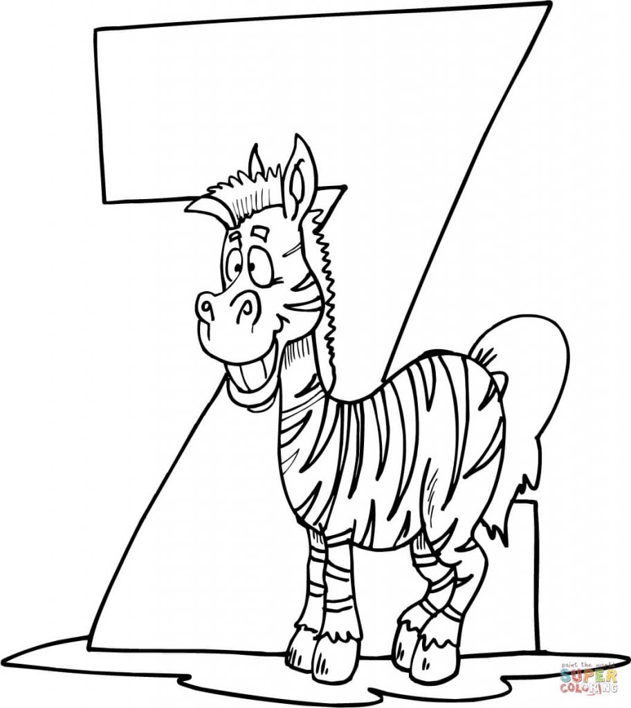 Letter Z Coloring Pages Is For Zebra Page Free Printable Regarding 912x1024 Letter Z Coloring Pages Is For Zebra Page Free Printable Regarding