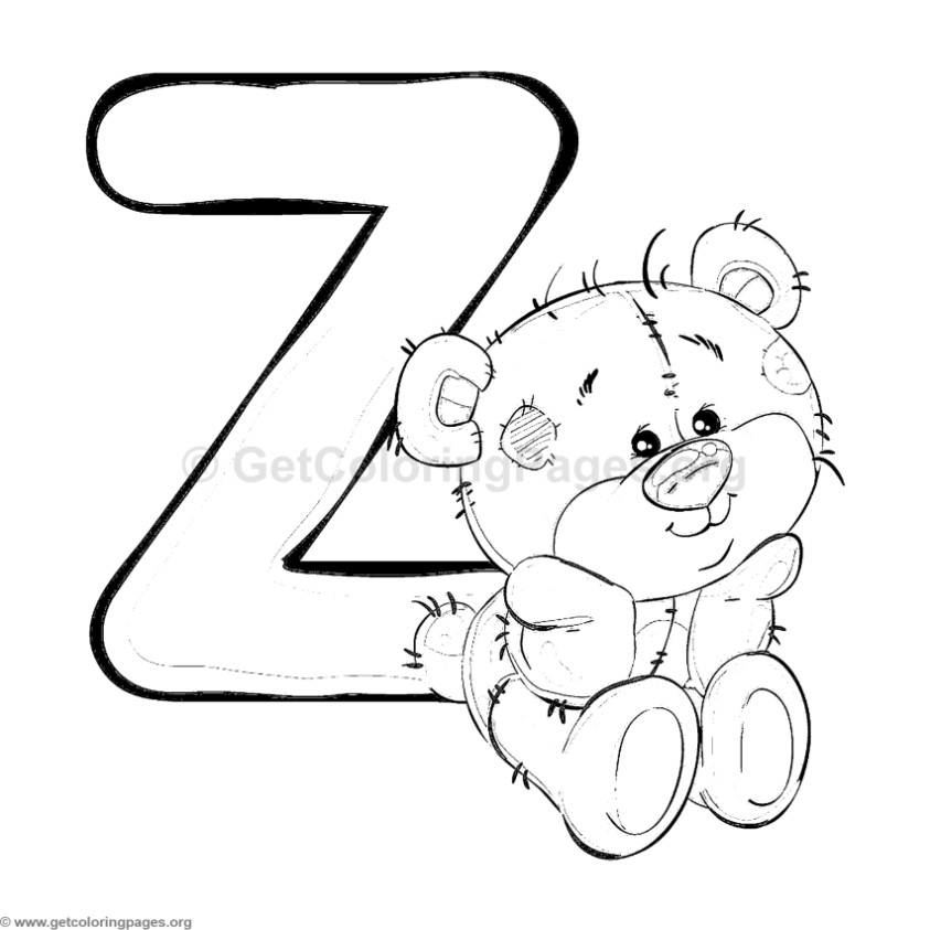 Teddy Bear Alphabet Letter Z Coloring Pages 843x843 Teddy Bear Alphabet Letter Z Coloring Pages