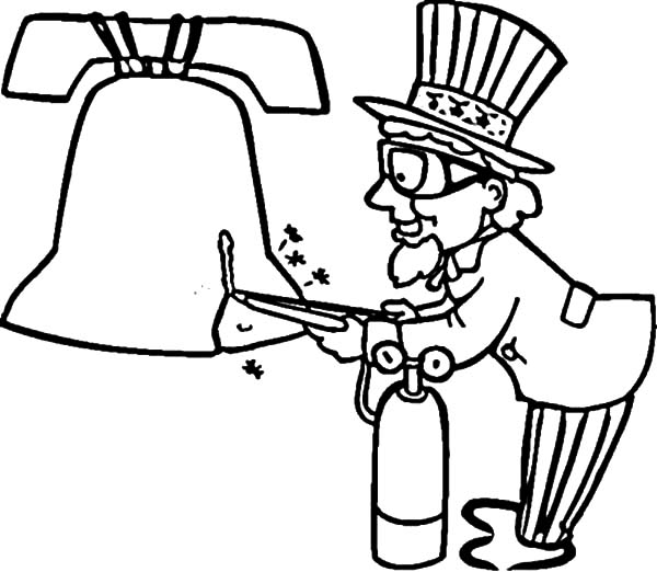Uncle Sam Try To Fix Liberty Bell Coloring Pages Batch Coloring 600x522 Uncle Sam Try To Fix Liberty Bell Coloring Pages Batch Coloring
