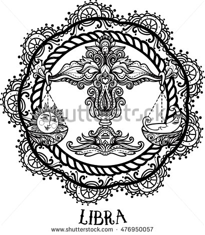 Detailed Libra In Aztec Filigree Line Art Zentangle Style. Tattoo 409x470 Detailed Libra In Aztec Filigree Line Art Zentangle Style. Tattoo