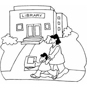 Library Coloring Page 300x300 Library Coloring Page