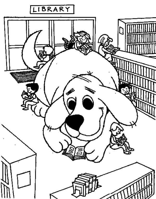 Clifford The Dog In Library Coloring Pages 600x766 Clifford The Dog In Library Coloring Pages