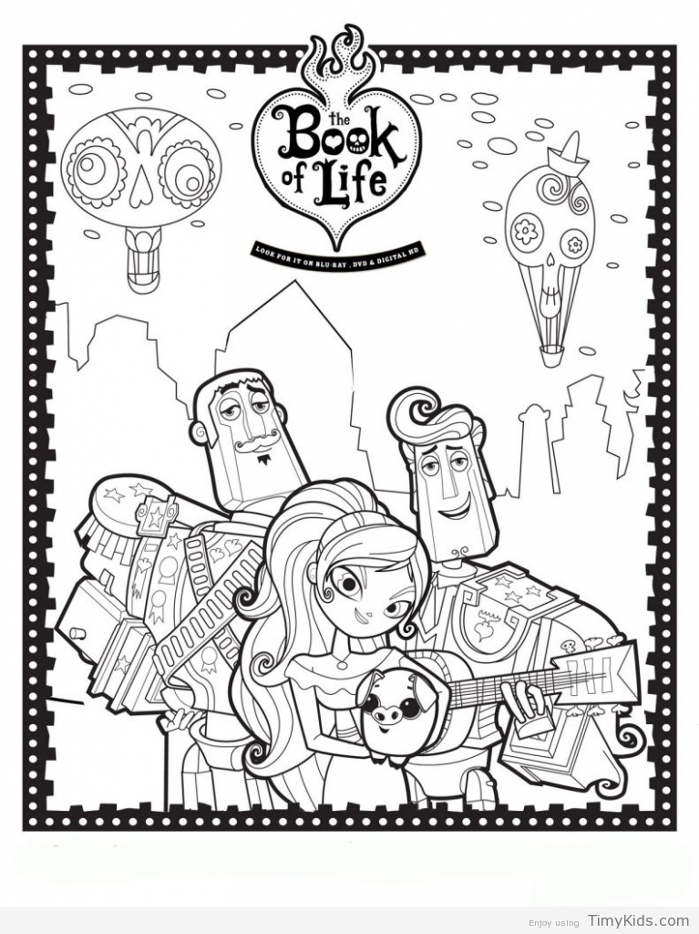 Book Of Life Coloring Pages Timykids 767x1024 Book Of Life Coloring Pages Timykids