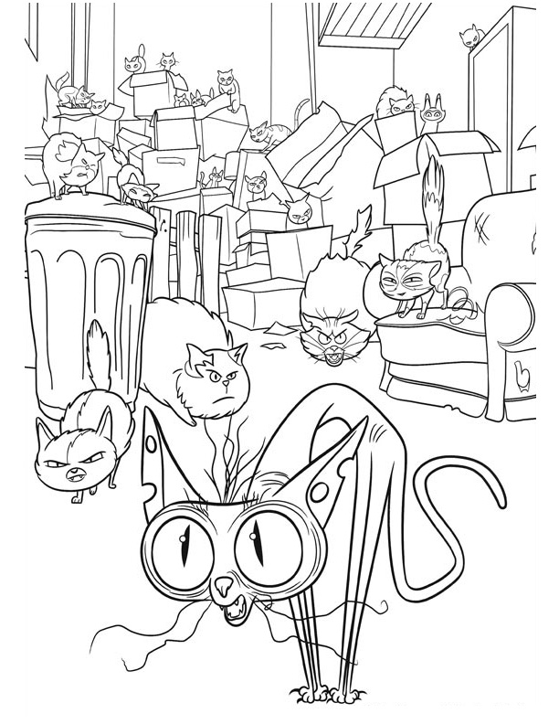 The Alley Cats From Secret Life Of Pets Coloring Pages 612x792 The Alley Cats From Secret Life Of Pets Coloring Pages