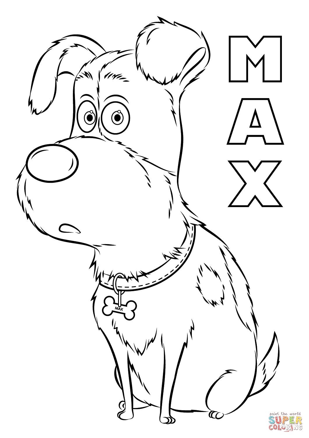 Max From The Secret Life Of Pets Coloring Page 1060x1500 Max From The Secret Life Of Pets Coloring Page