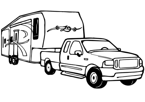 480x339 Truck And Trailer Coloring Pages Dodge Clipart Lifted Truck 2