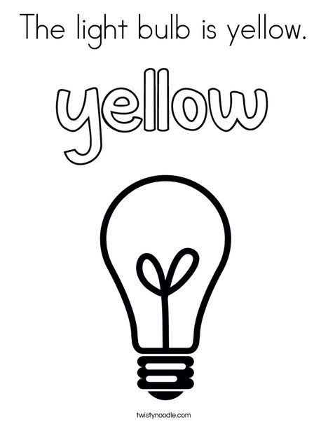 The Light Bulb Is Yellow Coloring Page 468x605 The Light Bulb Is Yellow Coloring Page