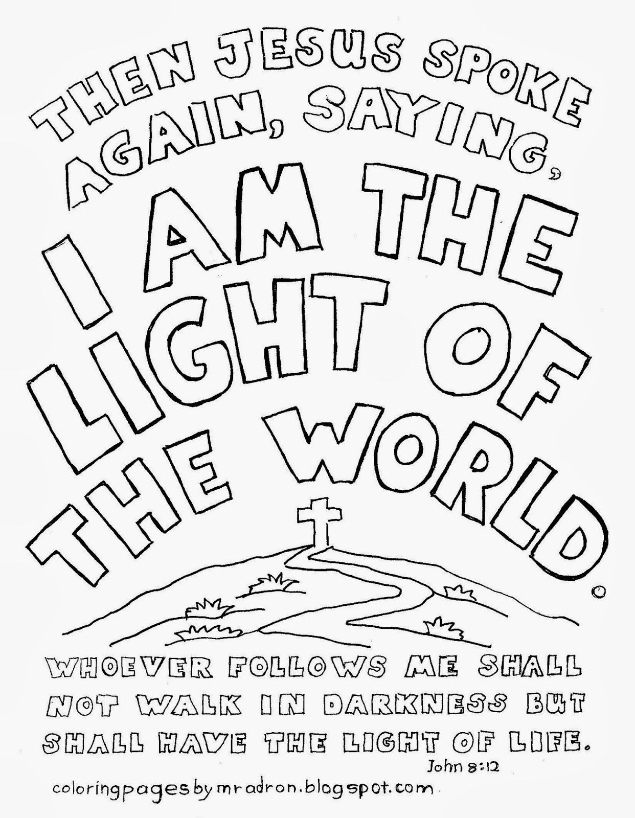 1242x1600 Coloring Pages For Kids By Mr. Adron I Am The Light Of The World