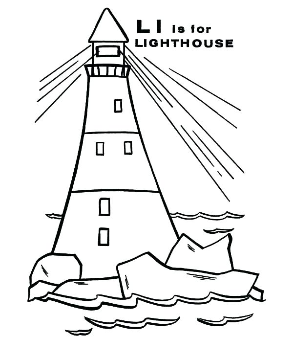 Lighthouse Coloring Pages With A Boat Free Printable Coloring 600x734 Lighthouse Coloring Pages With A Boat Free Printable Coloring