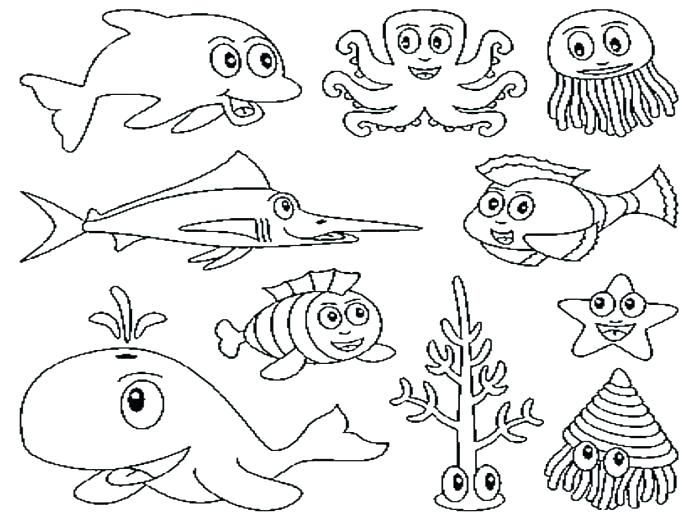 Ocean Creatures Coloring Pages Marine Life Sea Colouring Preschool 700x525 Ocean Creatures Coloring Pages Marine Life Sea Colouring Preschool