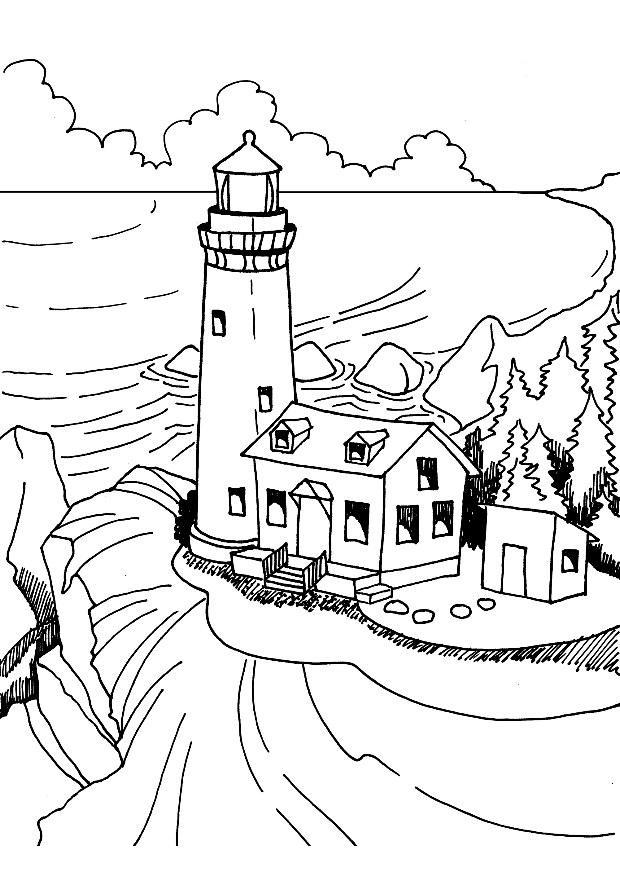 620x875 Coloring Page Lighthouse