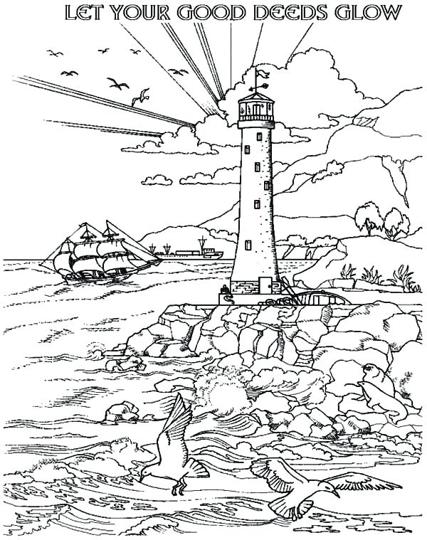 Lighthouse Coloring Pages Let Your Good Deeds Glow With Lighthouse 600x759 Lighthouse Coloring Pages Let Your Good Deeds Glow With Lighthouse