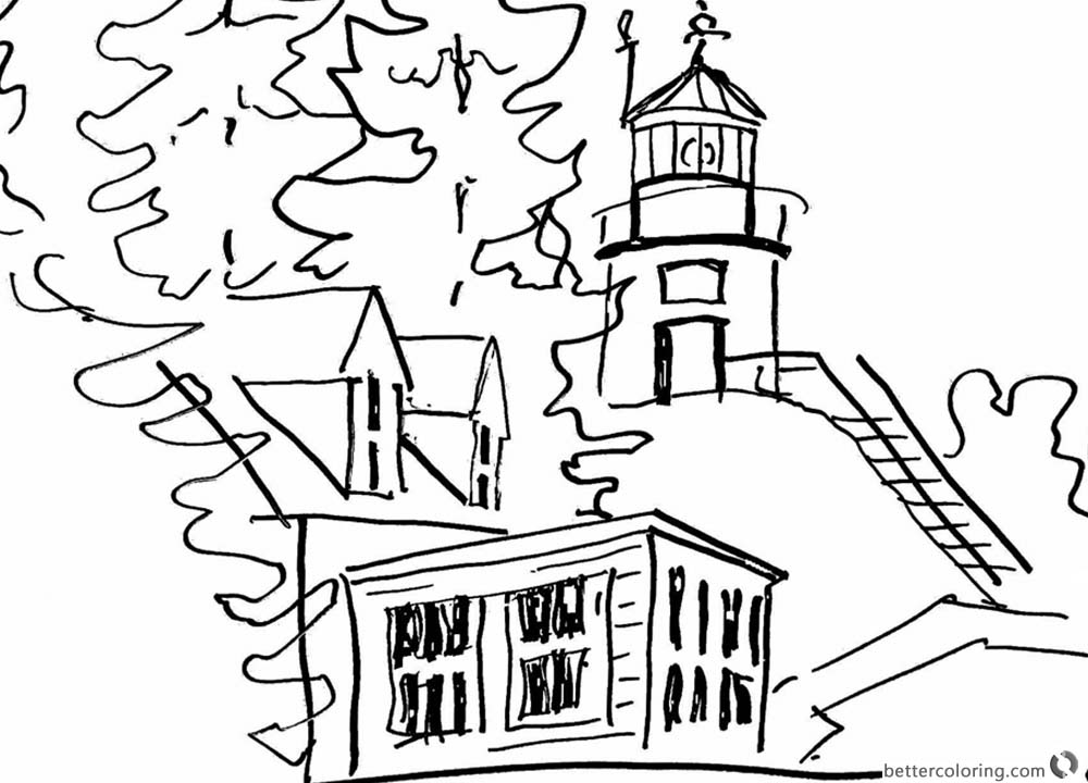 Sketch Lighthouse Coloring Pages 1000x720 Sketch Lighthouse Coloring Pages