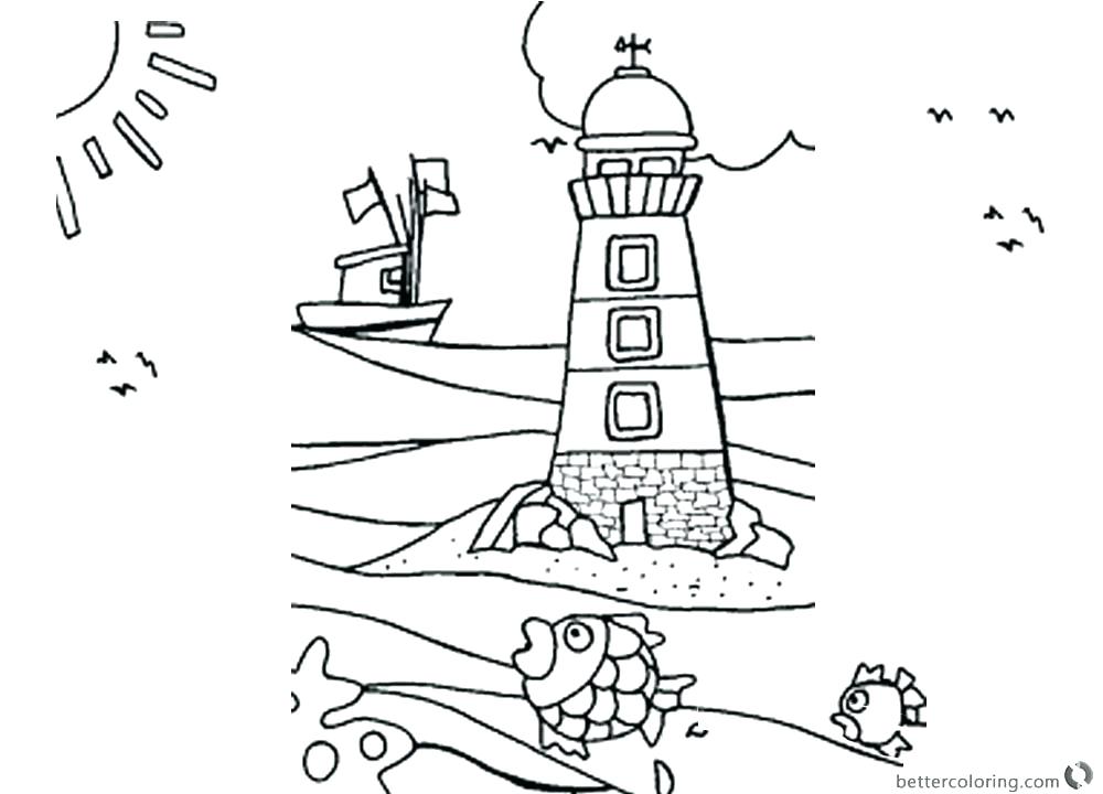 Lighthouse Coloring Page 1000x720 Lighthouse Coloring Page