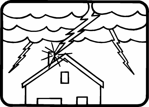 600x433 Photo Lightning Strike House Earth Day Coloring Pages Album