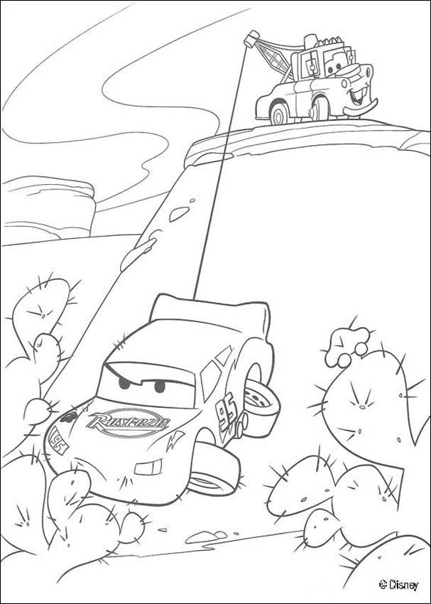 Coloring Page Of The Famous Disney Movie Cars. Color Mater Saves 607x850 Coloring Page Of The Famous Disney Movie Cars. Color Mater Saves