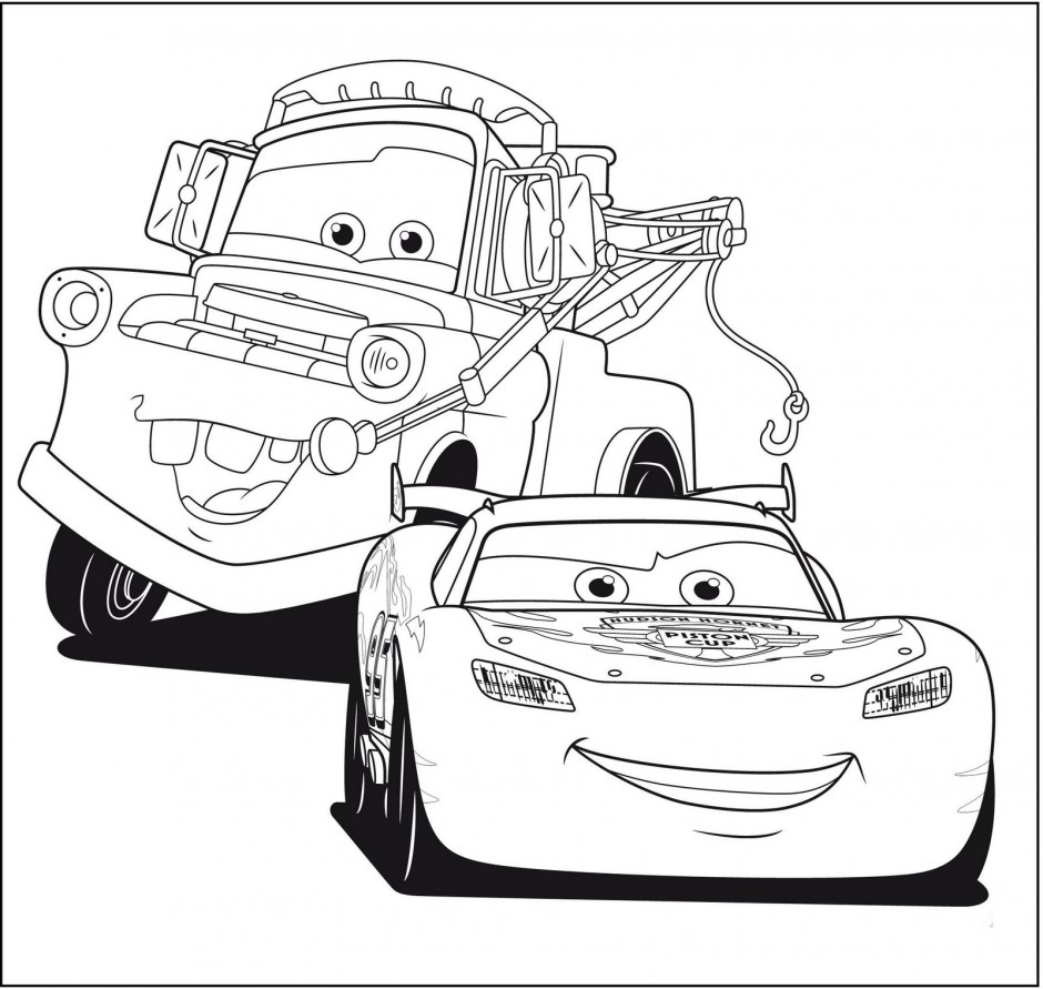 940x891 Disney Cars Lightning Mcqueen And Mater Coloring Pages