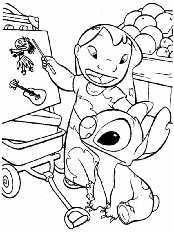 600x801 Lilo Teach Stitch In Lilo Amp Stitch Coloring Page