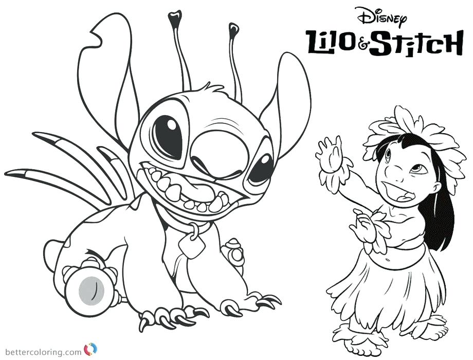 920x700 Lilo And Stitch Experiments Coloring Pages From Cartoon Page