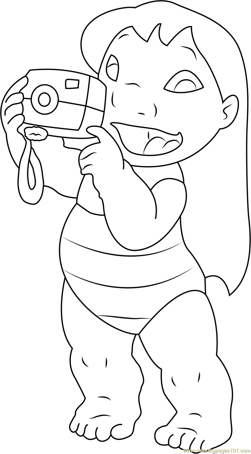800x1448 Lilo With Camera Coloring Page
